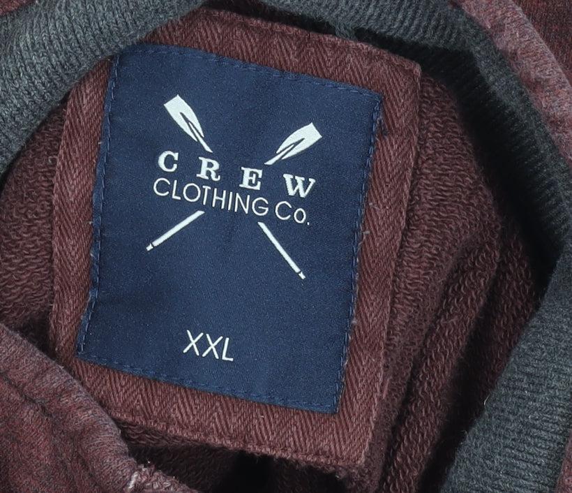 Mens UK Size 2XL Crew Clothing Co. Brown Henley Sweatshirt