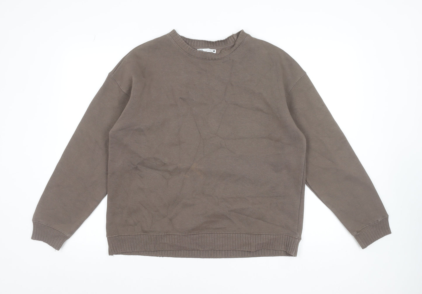 Womens UK Size S Zara Brown Pullover Sweatshirt