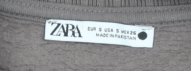 Womens UK Size S Zara Brown Pullover Sweatshirt