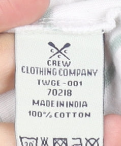 Crew Clothing Co Women’s White Striped 3/4 Sleeve Cotton T-Shirt Size 14