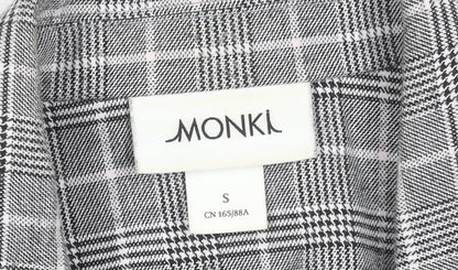 Monki Women’s Grey Check Blazer Jacket Size S Relaxed Fit
