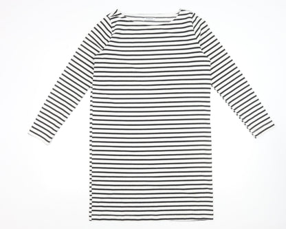 Pieces Women’s Black White Striped T-Shirt Dress Size M