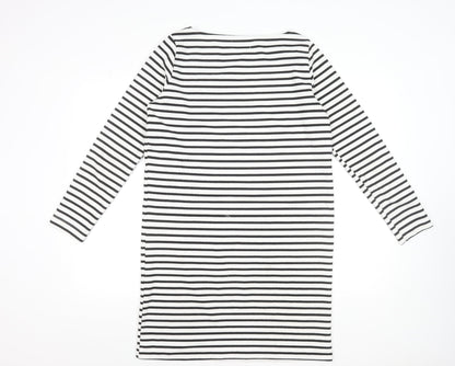 Pieces Women’s Black White Striped T-Shirt Dress Size M