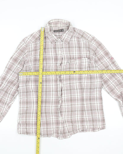 Craghoppers Women's Beige Check Cotton Long Sleeve Shirt UK14
