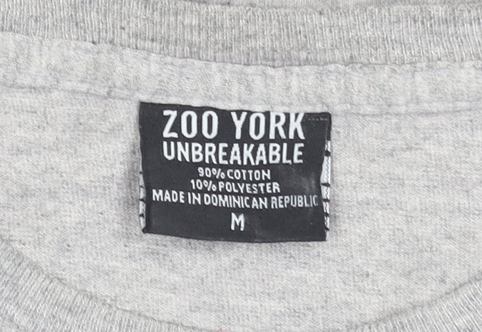 Zoo York Men's Grey Graphic T-Shirt M Politically Free Crew Neck