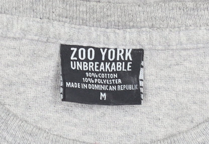 Zoo York Men's Grey Graphic T-Shirt M Politically Free Crew Neck