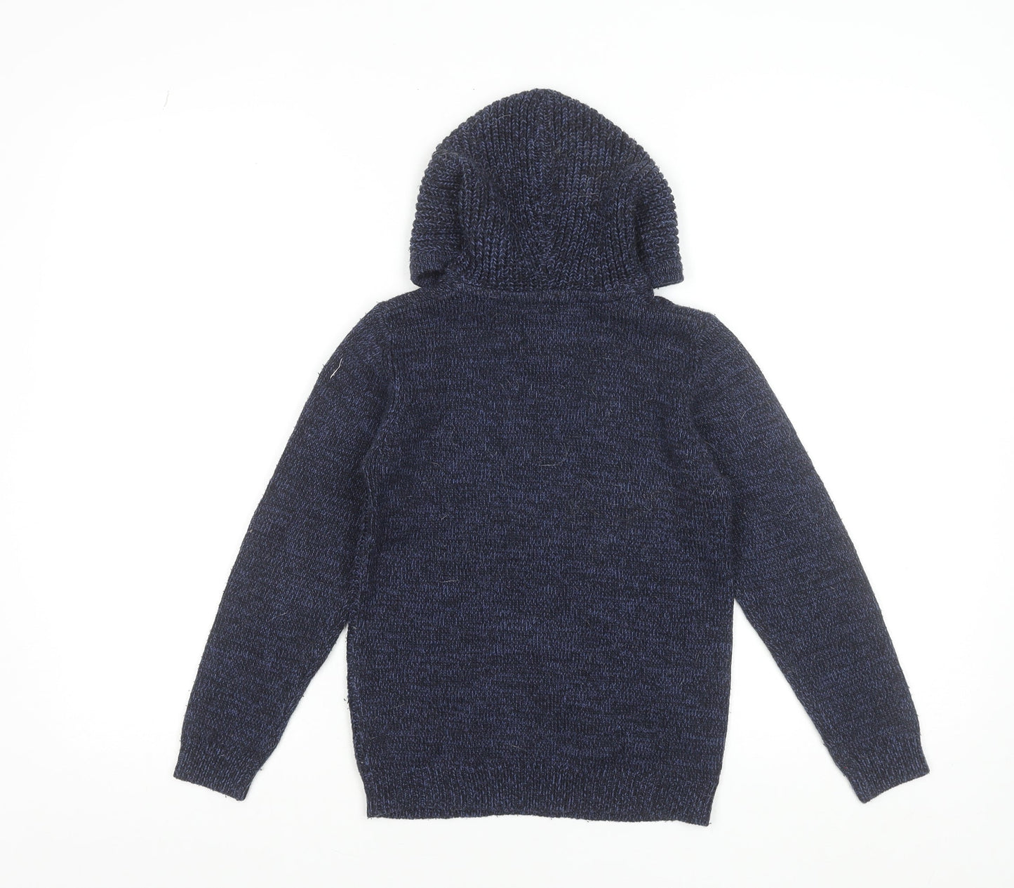 Threadboys Boys Navy Blue 7-8 Years Knitted Pullover Hoodie