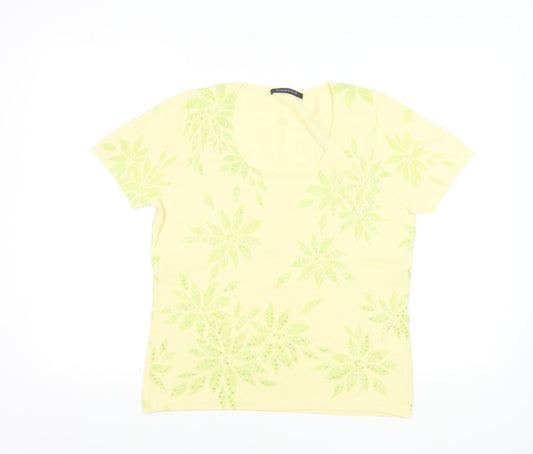 Womens UK Size M Windsmoor Yellow Basic T-Shirt