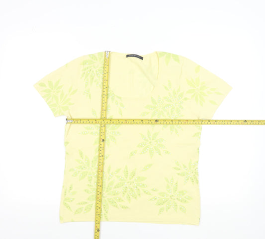 Womens UK Size M Windsmoor Yellow Basic T-Shirt
