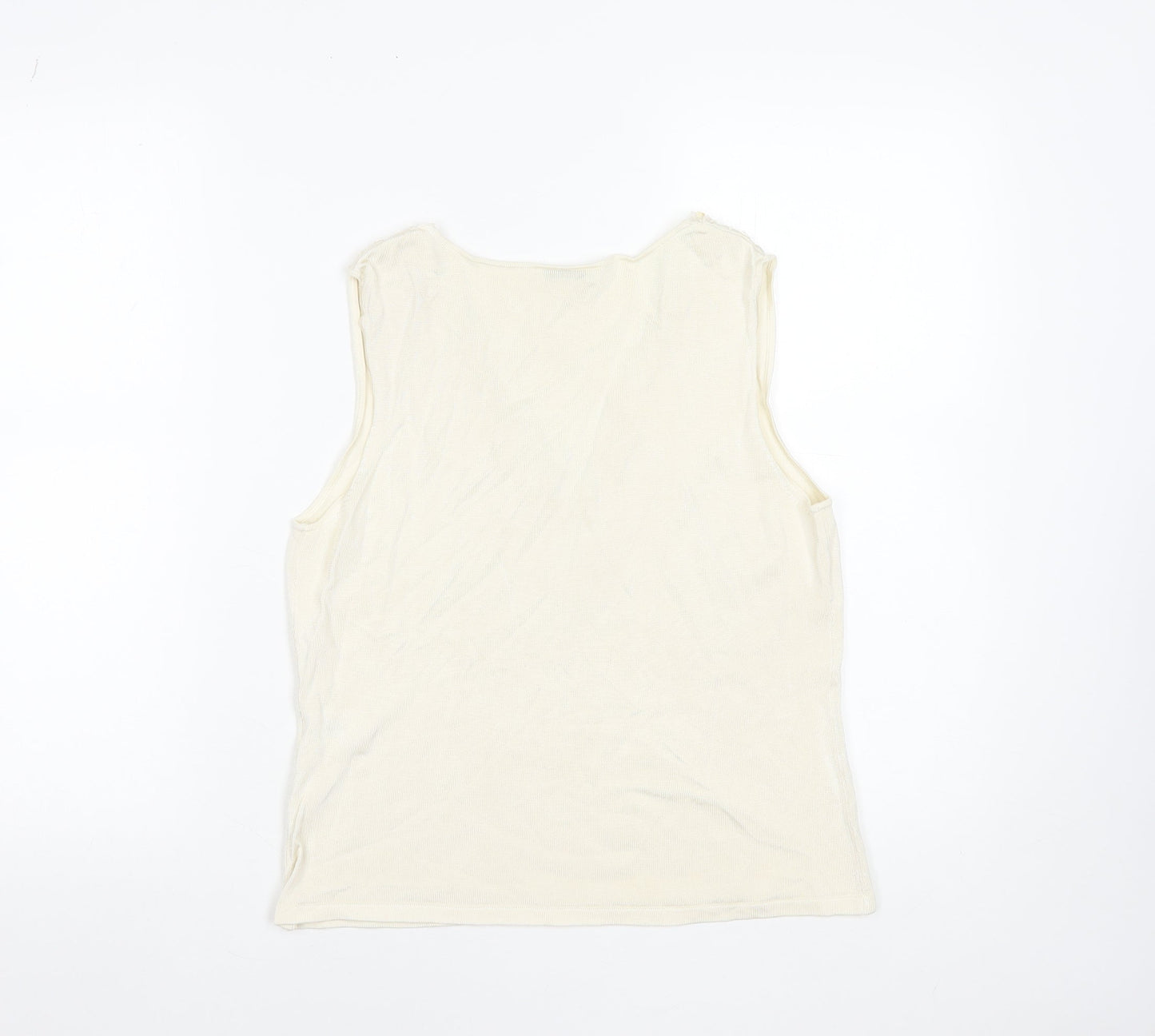 Womens UK Size L Planet Ivory Basic Tank