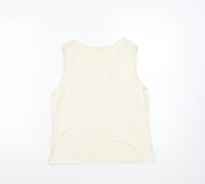Womens UK Size L Planet Ivory Basic Tank