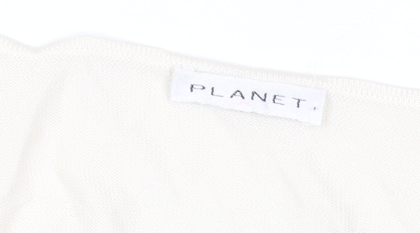 Womens UK Size L Planet Ivory Basic Tank