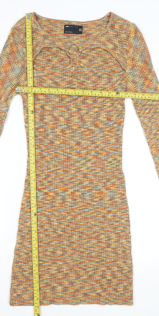 ASOS DESIGN Women’s Multicoloured Bodycon Knit Dress Size 10