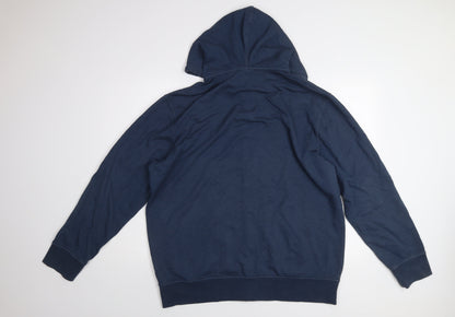 Timberland Men's Blue Full Zip Hoodie XL Regular Fit Cotton Blend