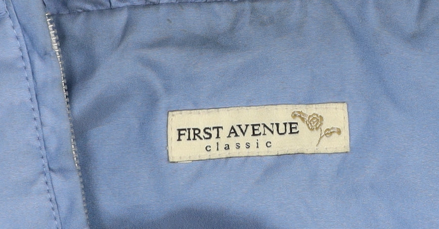 First Avenue Women's Blue Hooded Parka Jacket Size 12