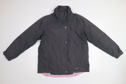 Joules Womens Grey Waterproof Mid-Length Rain Coat Jacket UK 14