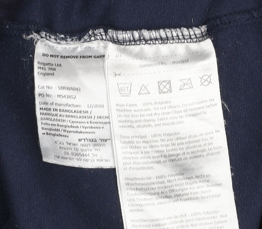 Regatta Women Navy Fleece 1/2 Zip Pullover Sweatshirt UK 16