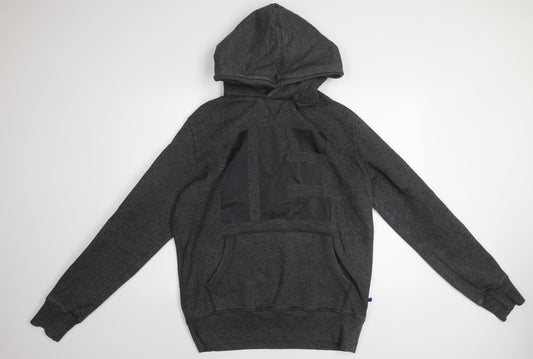 Superdry Men’s Grey Pullover Hoodie XL Sports Fleece Graphic Print