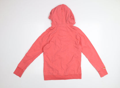 Superdry Orange Label Lite Coral Pink Full Zip Hoodie Women M
