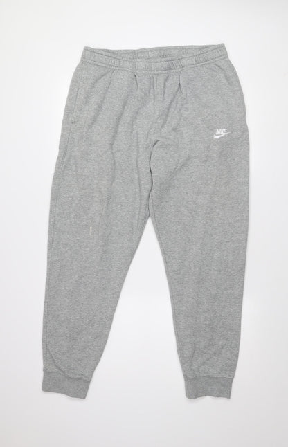 Nike Men's Grey XL Jogger Sweatpants - Fleece Lined Cotton Blend