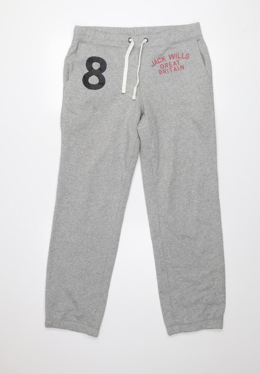 Jack Wills Men's Grey Sweatpants S Athletic Fleece Joggers