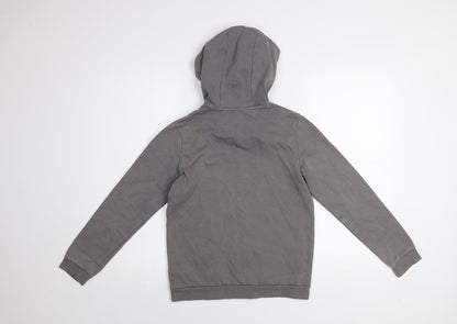 Adidas Boys Grey Pullover Hoodie 12 Years Cotton Blend Logo Casual