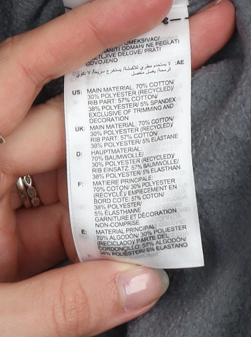 Adidas Boys Grey Pullover Hoodie 12 Years Cotton Blend Logo Casual