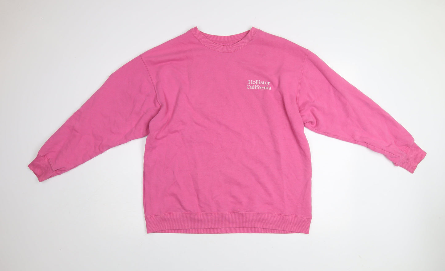 Hollister Womens Pink Cotton Blend Crew Neck Sweatshirt Size S