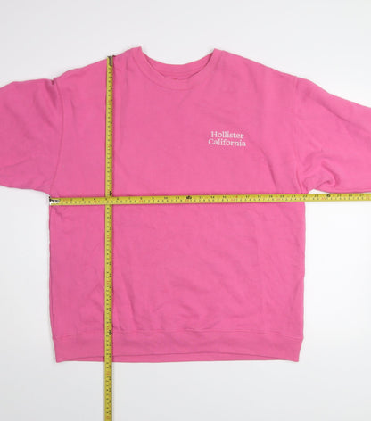 Hollister Womens Pink Cotton Blend Crew Neck Sweatshirt Size S