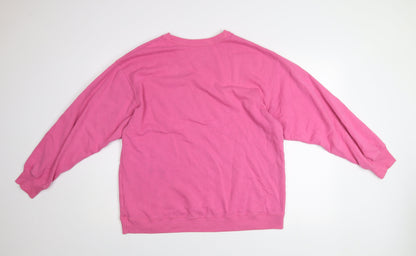 Hollister Womens Pink Cotton Blend Crew Neck Sweatshirt Size S