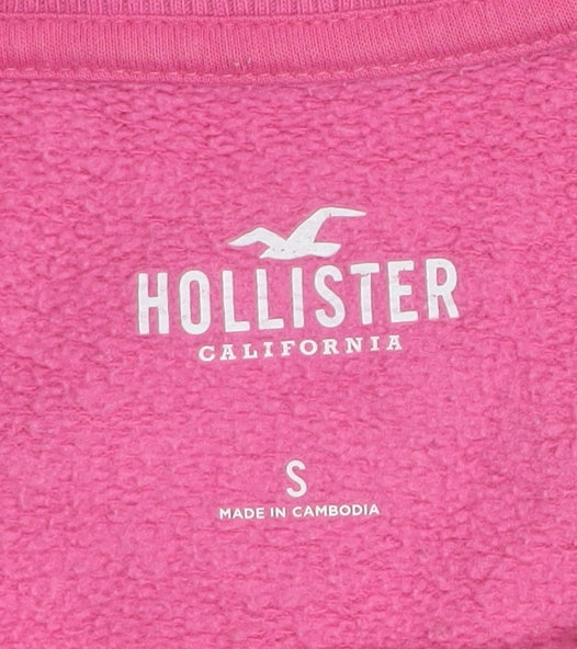 Hollister Womens Pink Cotton Blend Crew Neck Sweatshirt Size S