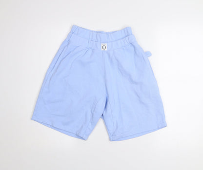 Little O Women Blue Cotton Athletic Shorts Size M