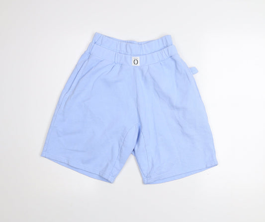 Little O Women Blue Cotton Athletic Shorts Size M