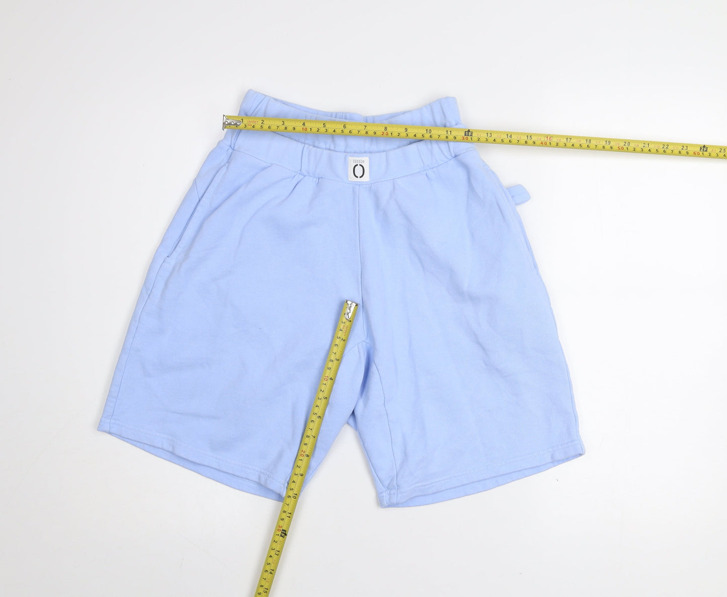 Little O Women Blue Cotton Athletic Shorts Size M