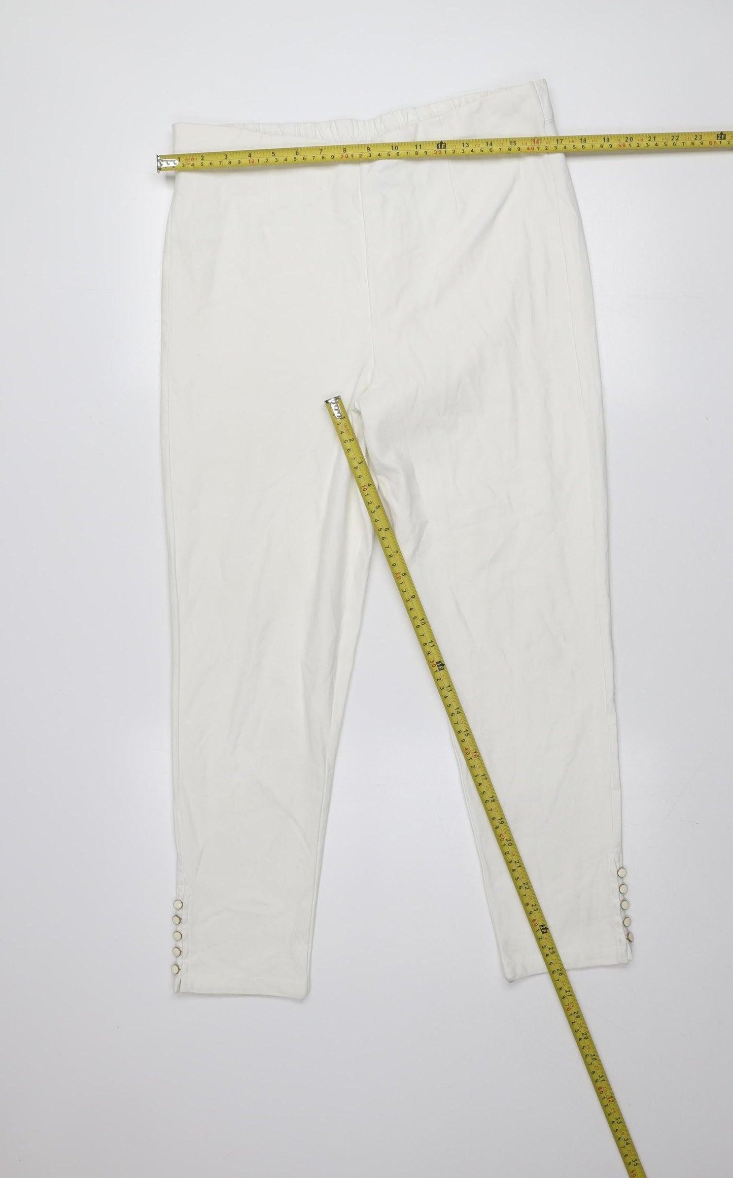 Womens UK Size 3XL FFU Slim Fit Casual Travel Ivory Trousers