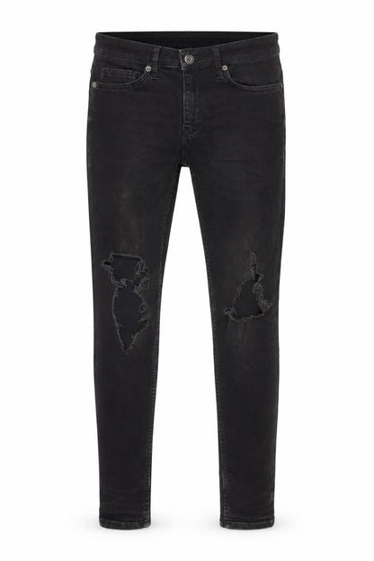 Topman Men's Black Skinny Distressed Jeans Size 28