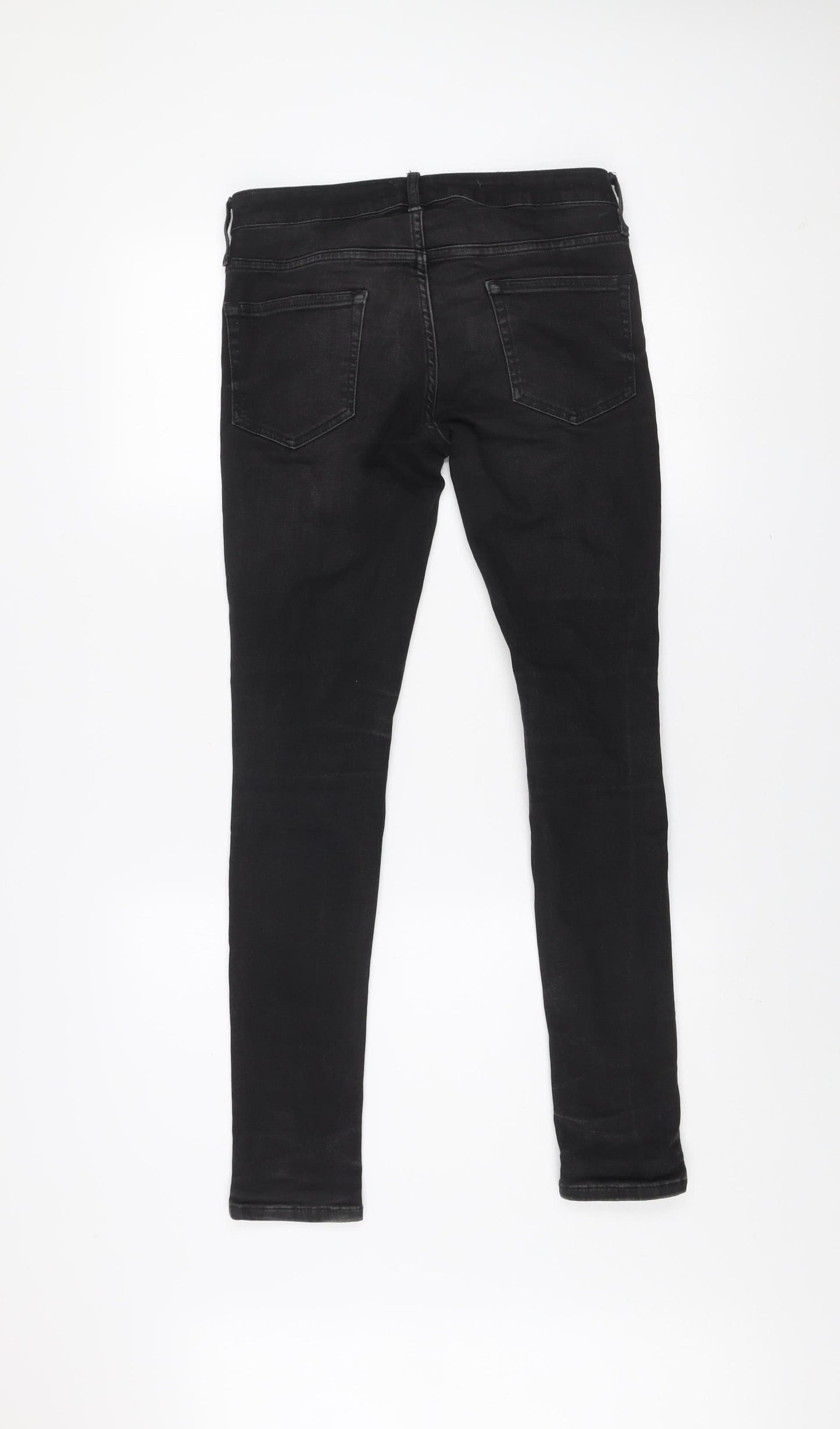 Topman Men's Black Skinny Distressed Jeans Size 28