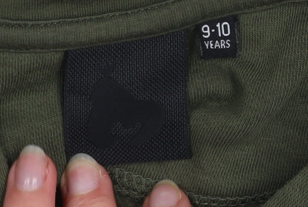 Money Boys Green Hoodie 9-10 Years Pullover Cotton Blend Logo Design