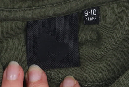 Money Boys Green Hoodie 9-10 Years Pullover Cotton Blend Logo Design