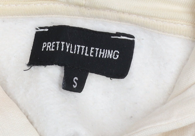 Womens UK Size S PRETTYLITTLETHING Beige Full Zip Hoodie
