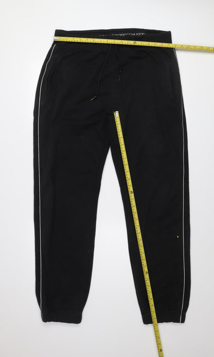 Hugo Boss Men's Black 2XL Jogger Trousers with Side Stripe