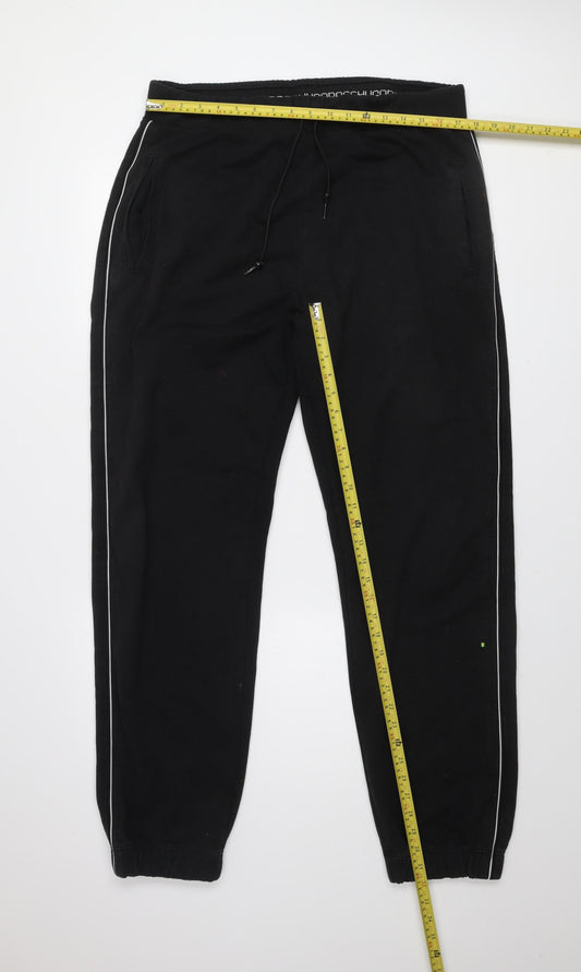 Hugo Boss Men's Black 2XL Jogger Trousers with Side Stripe