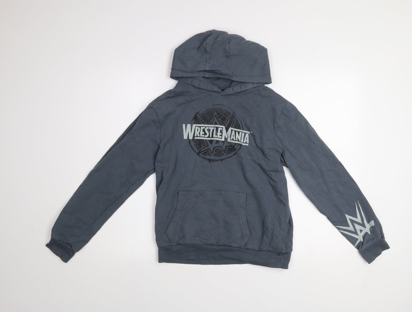 WWE WrestleMania Boys Grey Pullover Hoodie 12-13 Years Cotton Blend