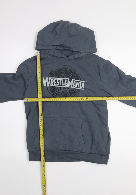WWE WrestleMania Boys Grey Pullover Hoodie 12-13 Years Cotton Blend