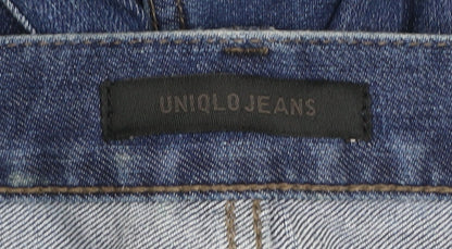 UNIQLO Men Blue 32in Regular Fit Straight Denim Jeans