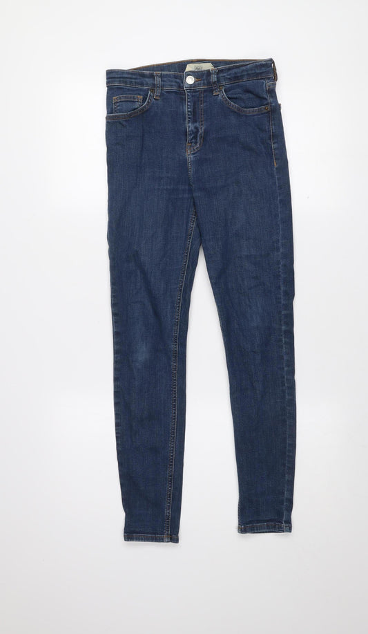 Topshop Women’s Blue Jamie Skinny Jeans Size 10 W28 L32 High Rise