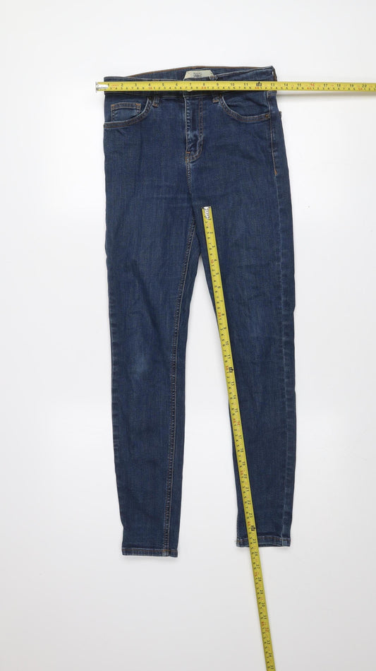 Topshop Women’s Blue Jamie Skinny Jeans Size 10 W28 L32 High Rise