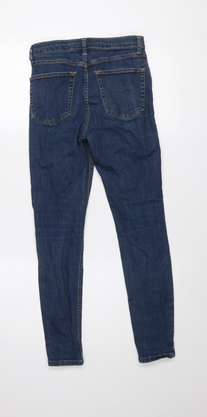 Topshop Women’s Blue Jamie Skinny Jeans Size 10 W28 L32 High Rise