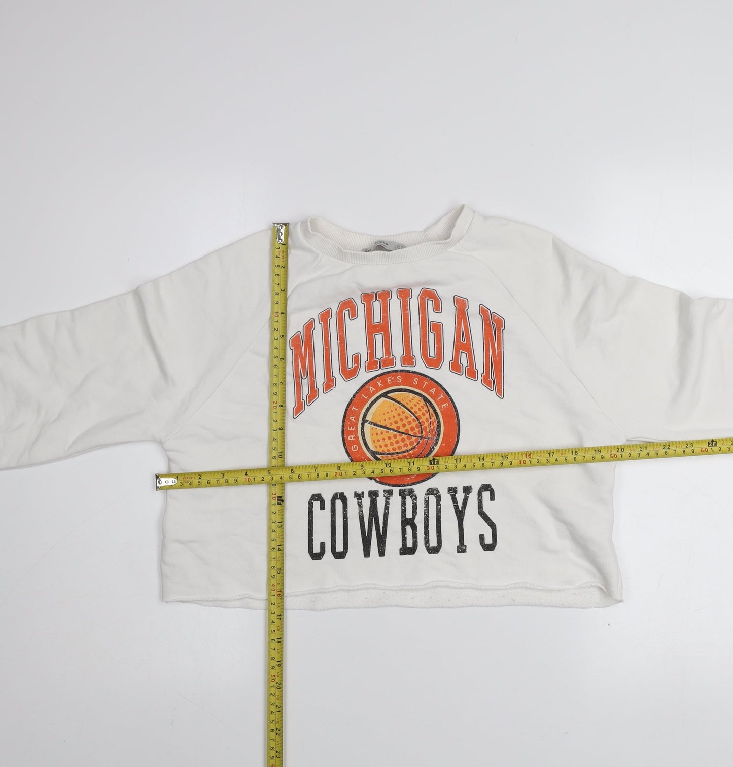 Womens UK Size XS Stradivarius White Pullover Sweatshirt