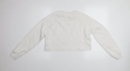 Womens UK Size XS Stradivarius White Pullover Sweatshirt